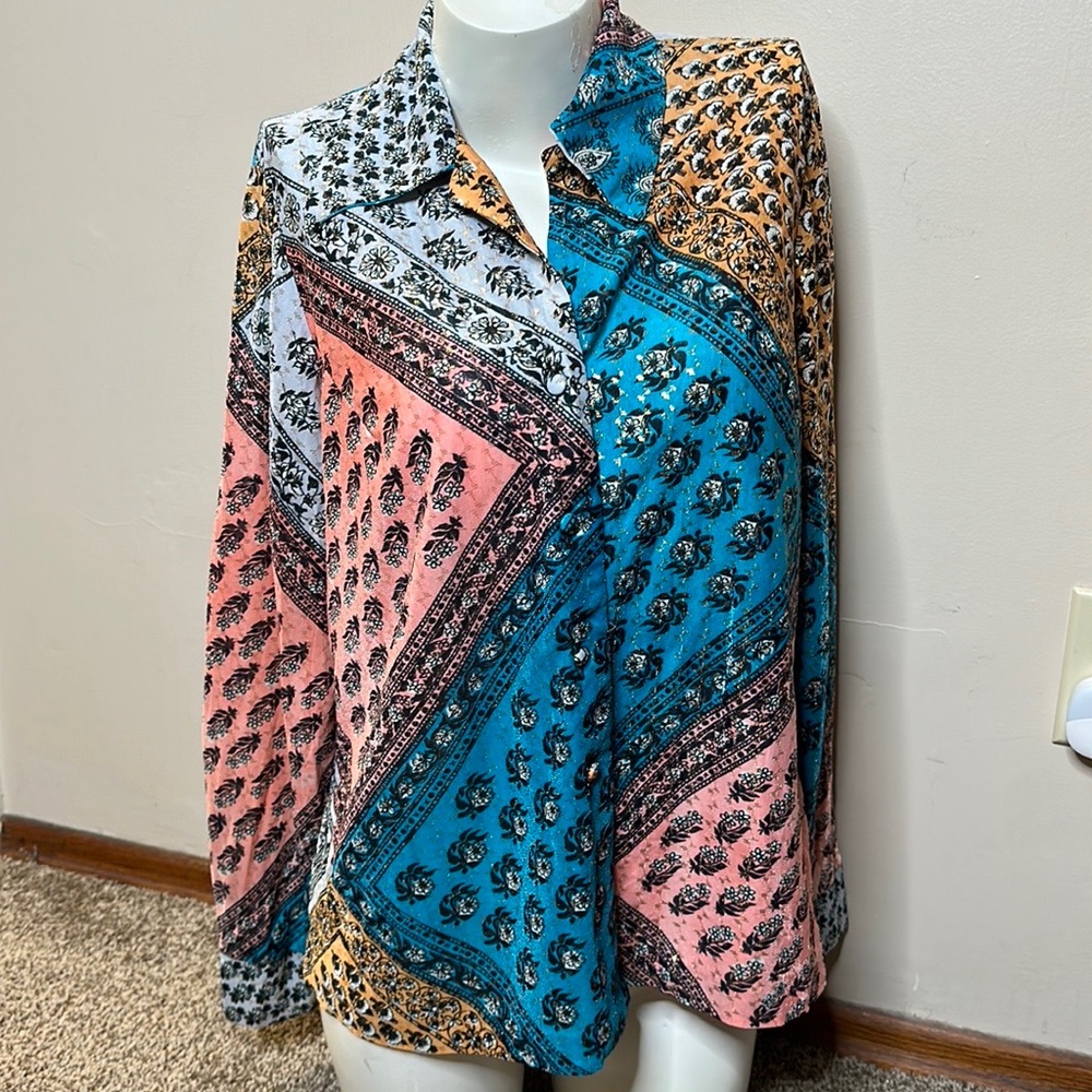 Peggy Lou button down pink with gold